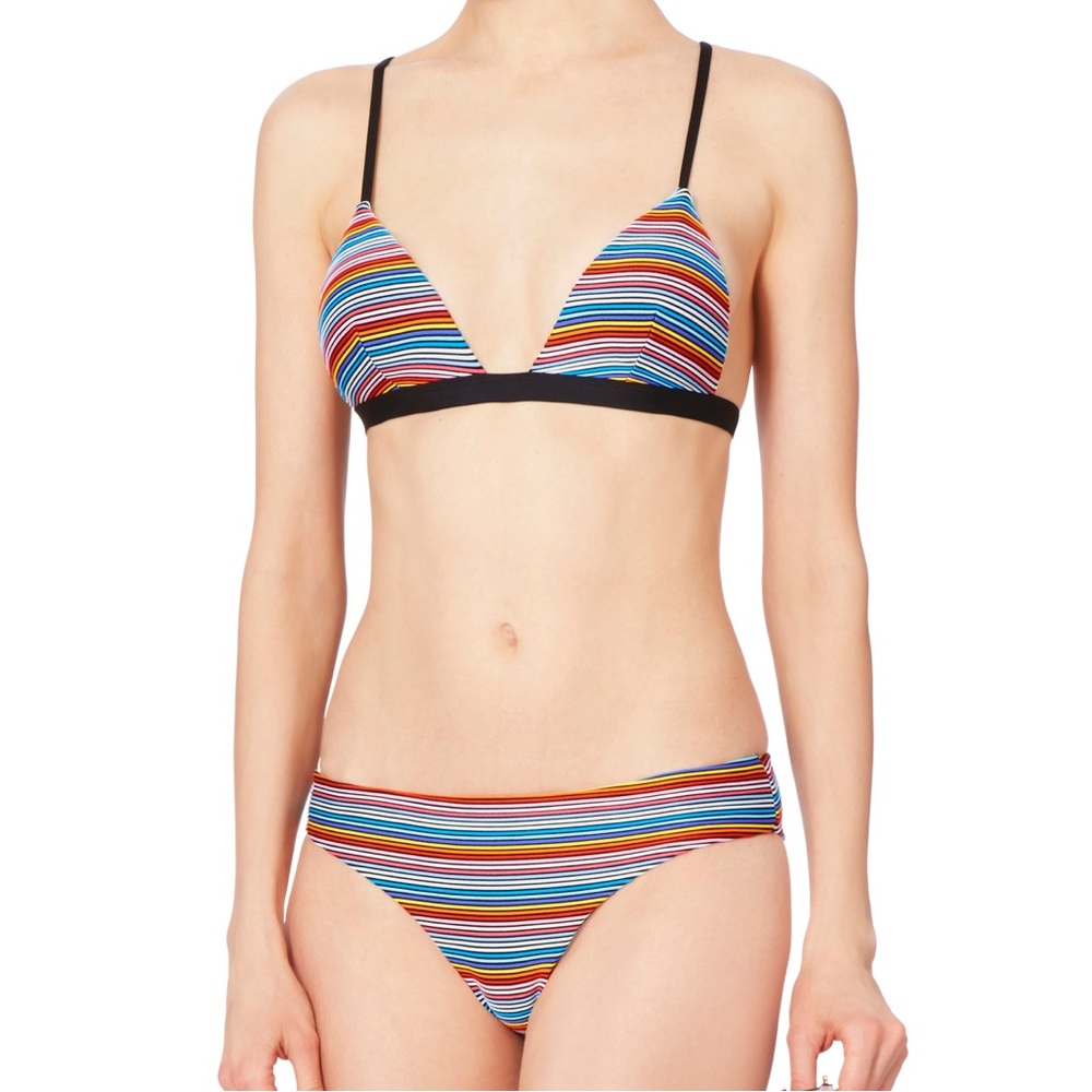 Onia Dani and Lily Rainbow Stripe Triangle Bikini